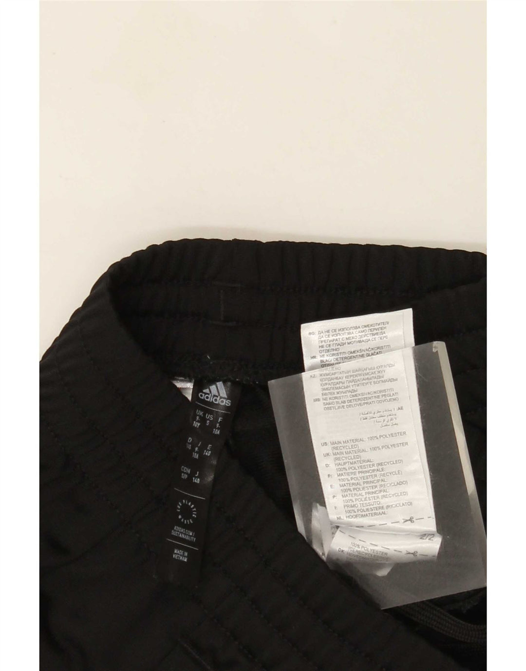 Pantaloni della tuta da ragazzo Adidas 9-10 anni in poliestere nero