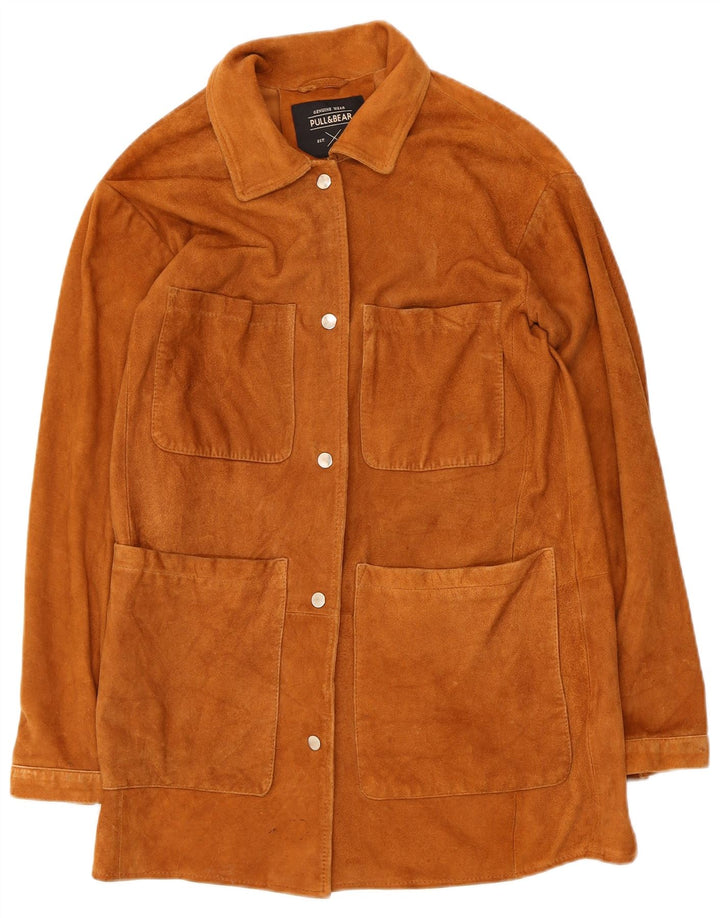 Giacca in pelle scamosciata da donna Pull & Bear UK 10 piccola Beige