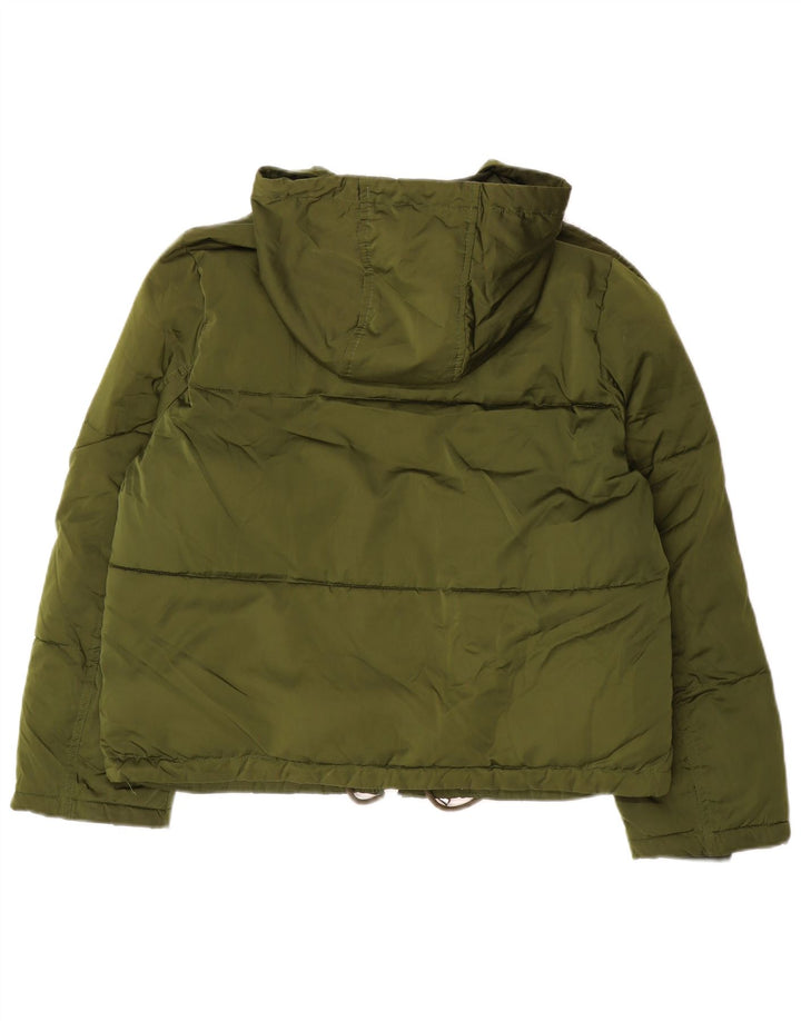 Giacca imbottita con cappuccio da donna Topshop UK 12 poliestere verde medio