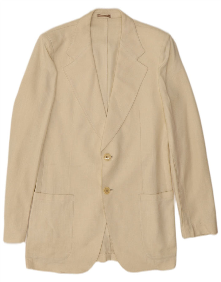 Giacca blazer da uomo a 2 bottoni Lebole UK 36 piccola bianco sporco