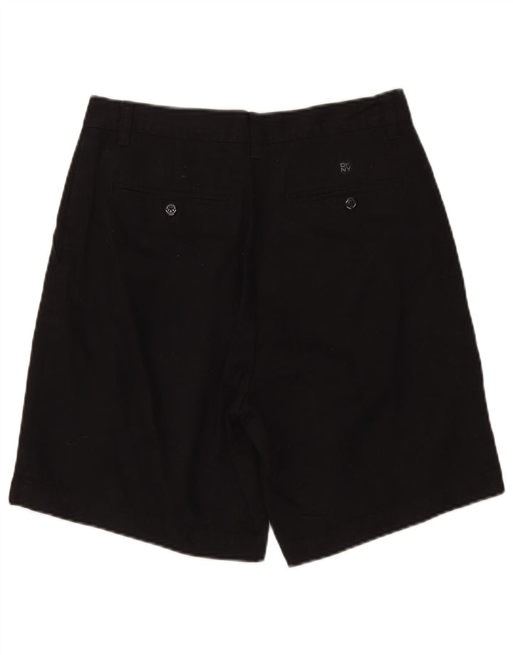 Pantaloncini chino a vita alta da donna Dkny W30 cotone nero medio