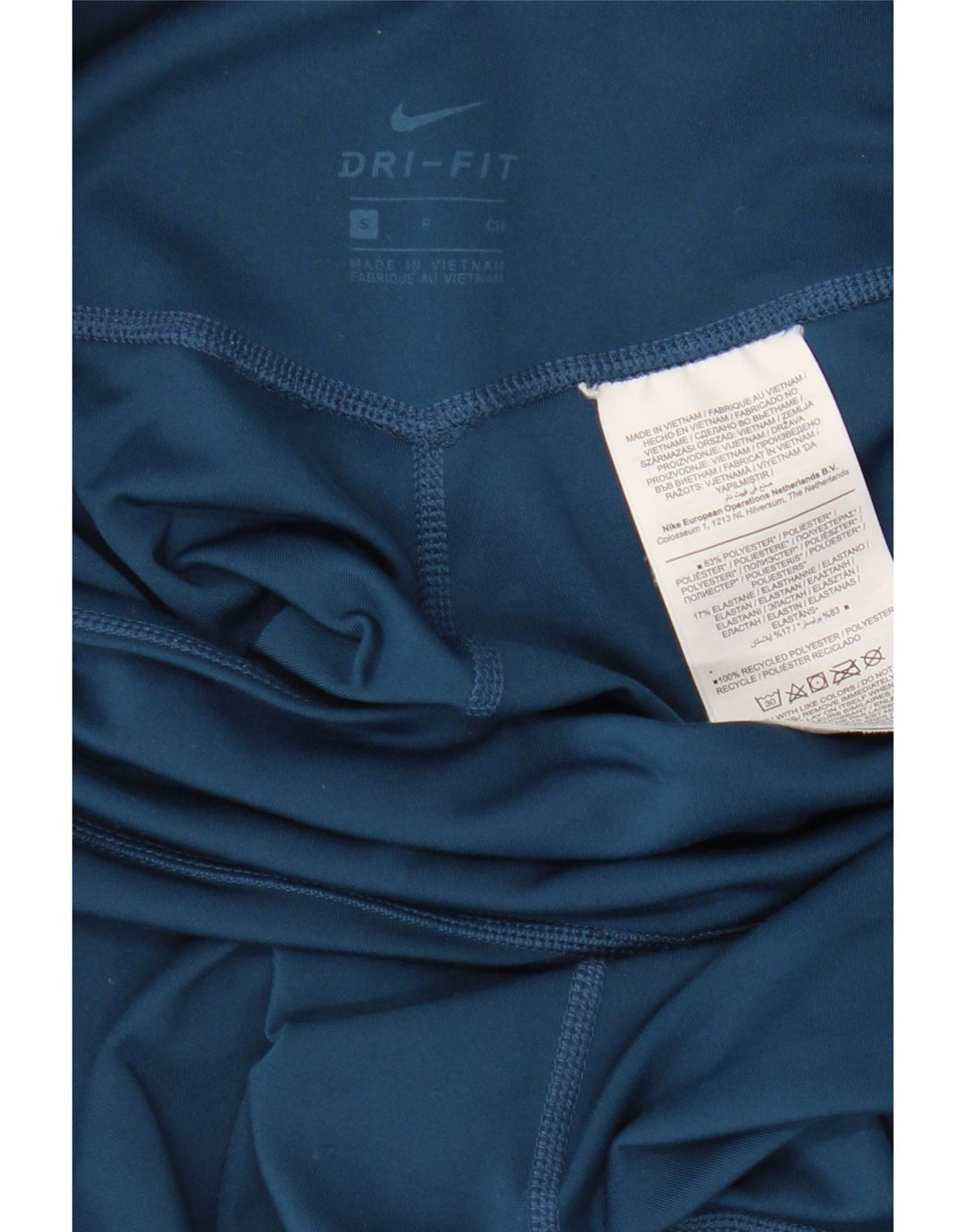 Leggings grafici NIKE da donna Dri Fit UK 8 piccoli poliestere blu