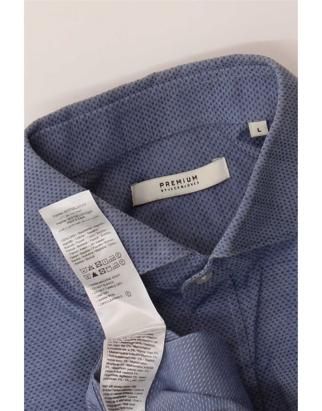 Camicia da uomo Jack & Jones grande in cotone maculato blu