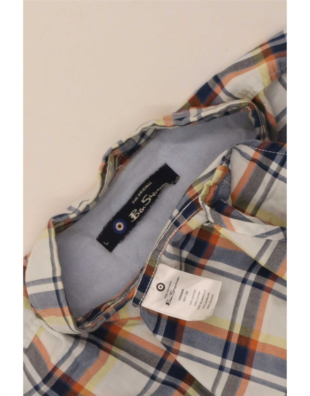 Camicia a maniche corte da uomo Ben Sherman in cotone a quadri blu grandi