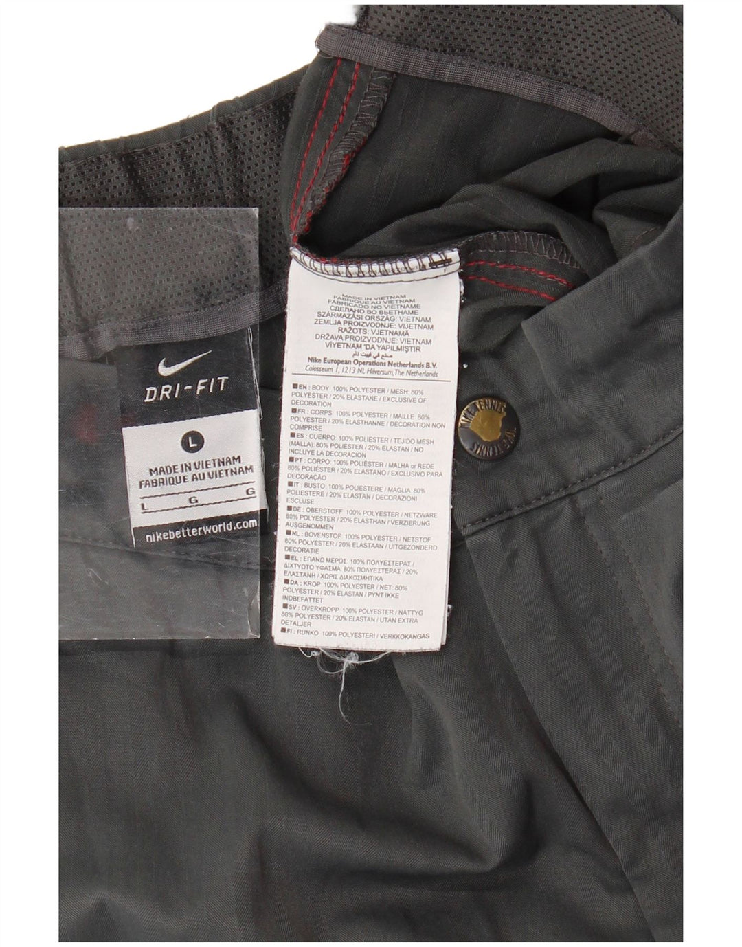 Pantaloncini sportivi NIKE Dri Fit da uomo, grandi, in poliestere grigio