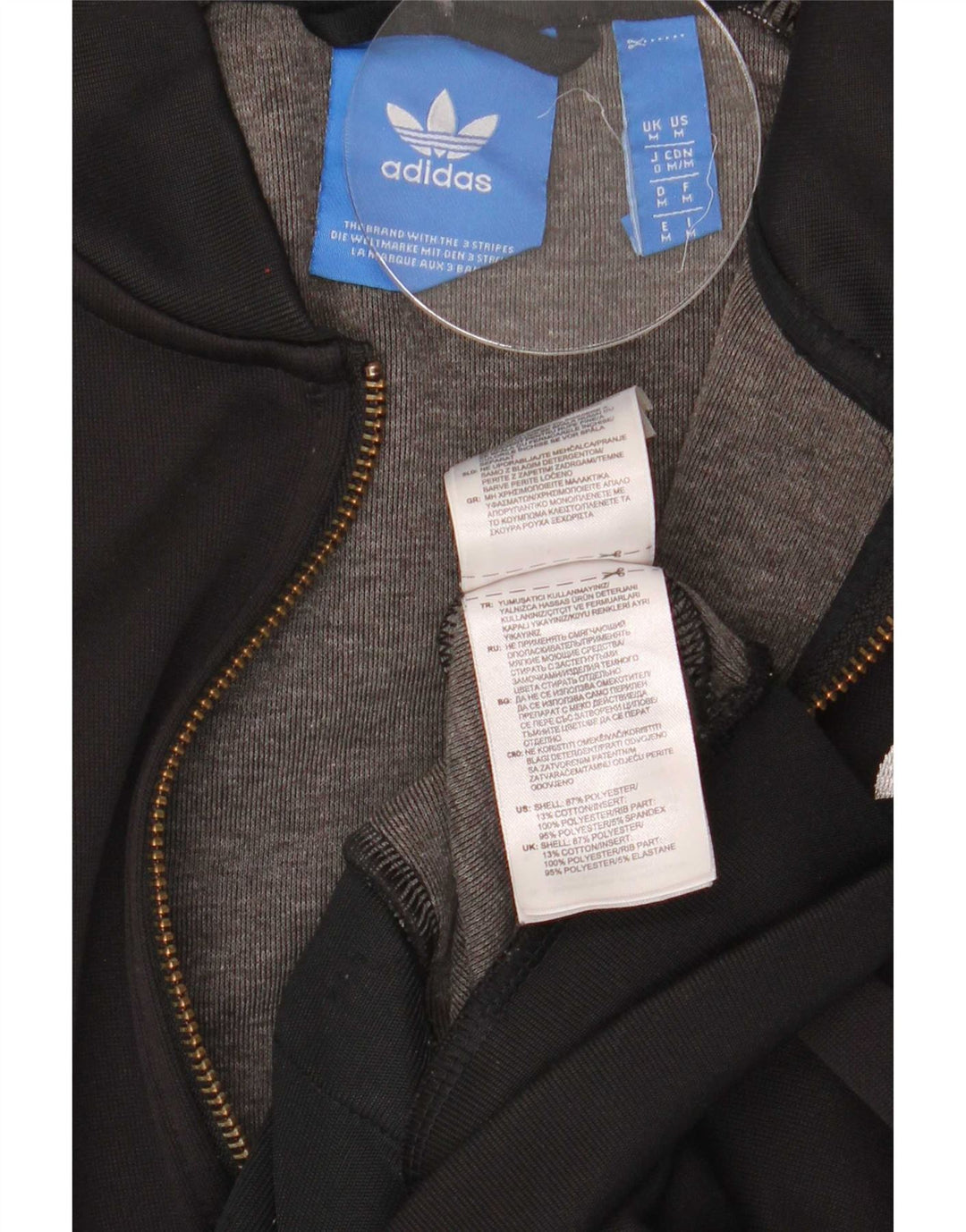 Giacca da tuta da donna Adidas UK 14 Medium Nero Poliestere