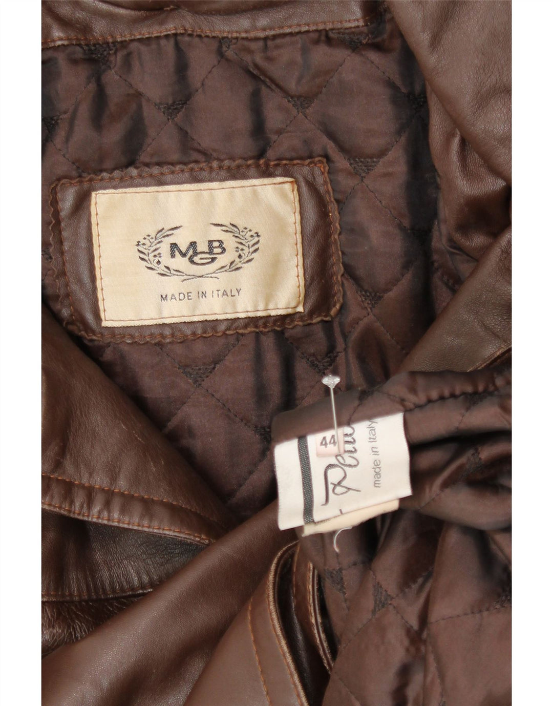 Cappotto in pelle vestibilità ampia con cappuccio da donna vintage IT 44 Pelle marrone medio