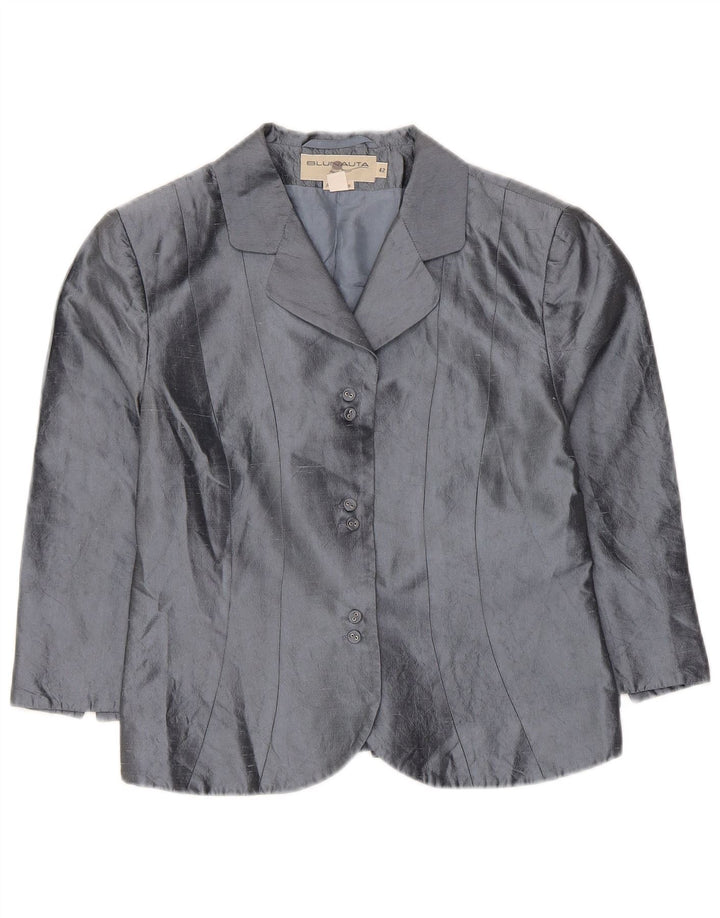 Giacca Blazer a 6 Bottoni Crop da Donna Blunauta IT 42 Seta Grigio Medio