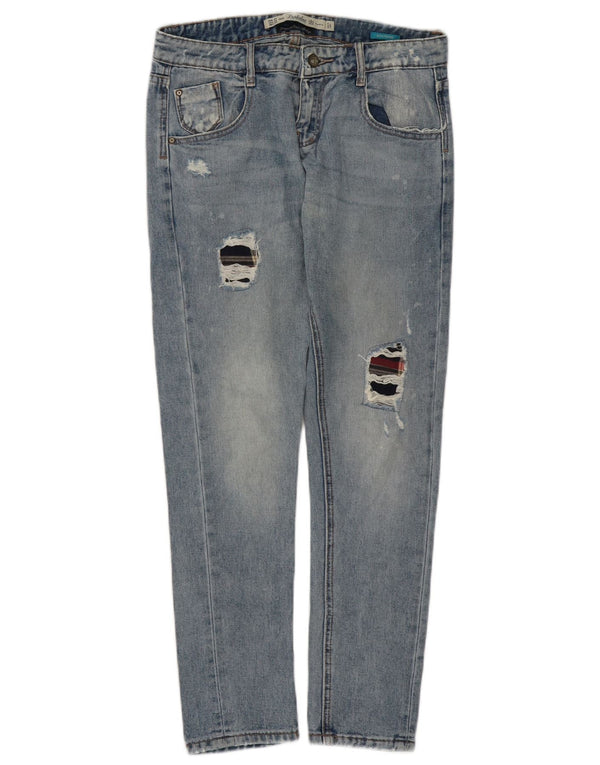 Jeans affusolati affusolati Boyfriend da donna Zara EU 34 2XS W24 L28 Blu