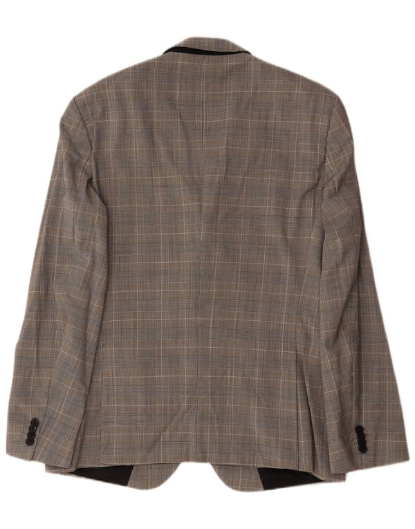 Giacca blazer da uomo a 2 bottoni Hugo Boss EU 52 XL lana pied de poule grigia