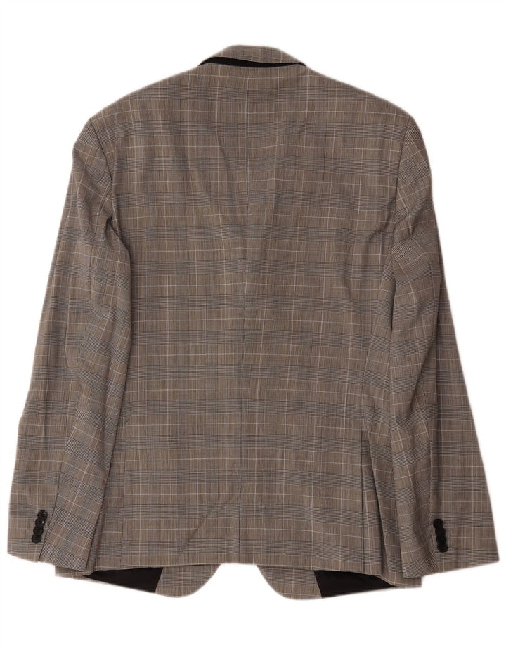 Giacca blazer da uomo a 2 bottoni Hugo Boss EU 52 XL lana pied de poule grigia