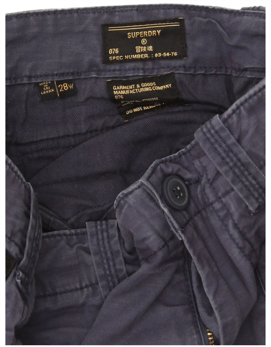Pantaloncini cargo da uomo Superdry W28 Small blu navy