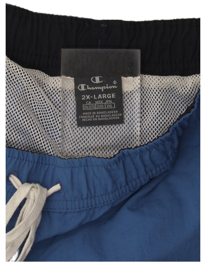 Pantaloncini da bagno grafici da uomo Champion 2XL Blu