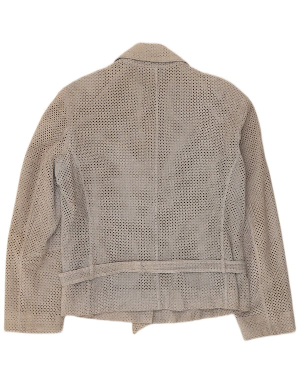 Giacca Blazer da Donna in Pelle Scamosciata Luisa Spagnoli IT 48 XL Pelle Grigia