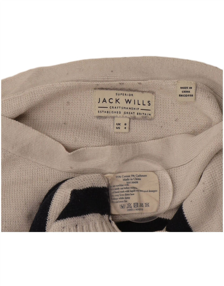 JACK WILLS Maglione oversize da donna con scollo a barca UK 8 Small Blu navy