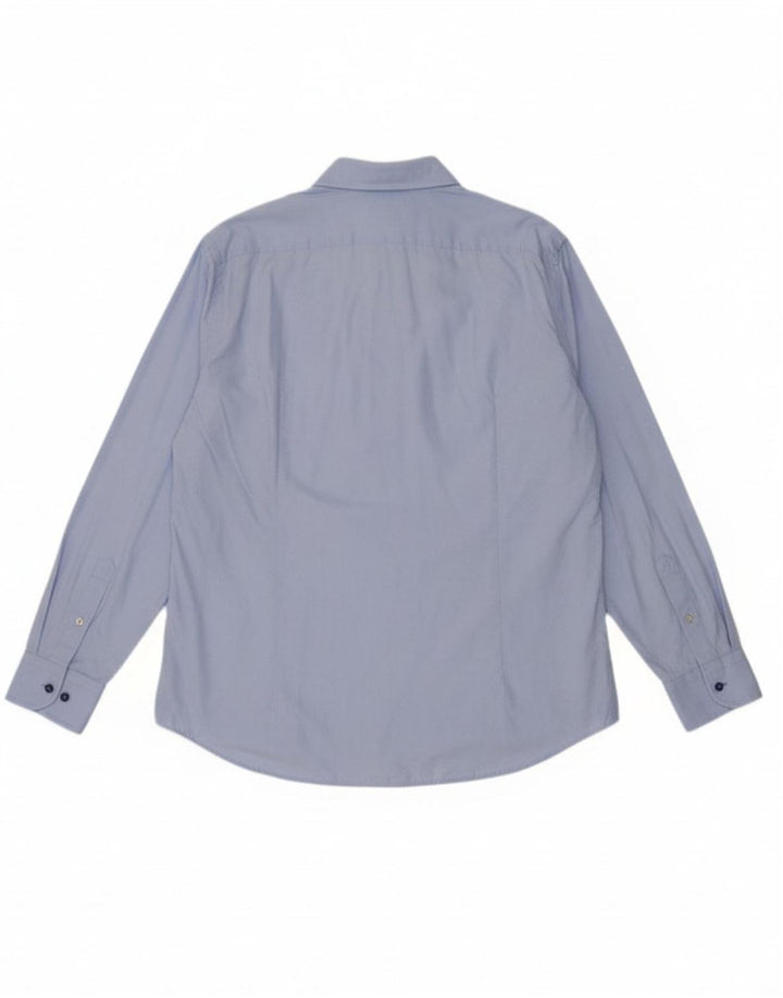 TOMMY HILFIGER Mens Fitted Shirt Size 44 XL Blue