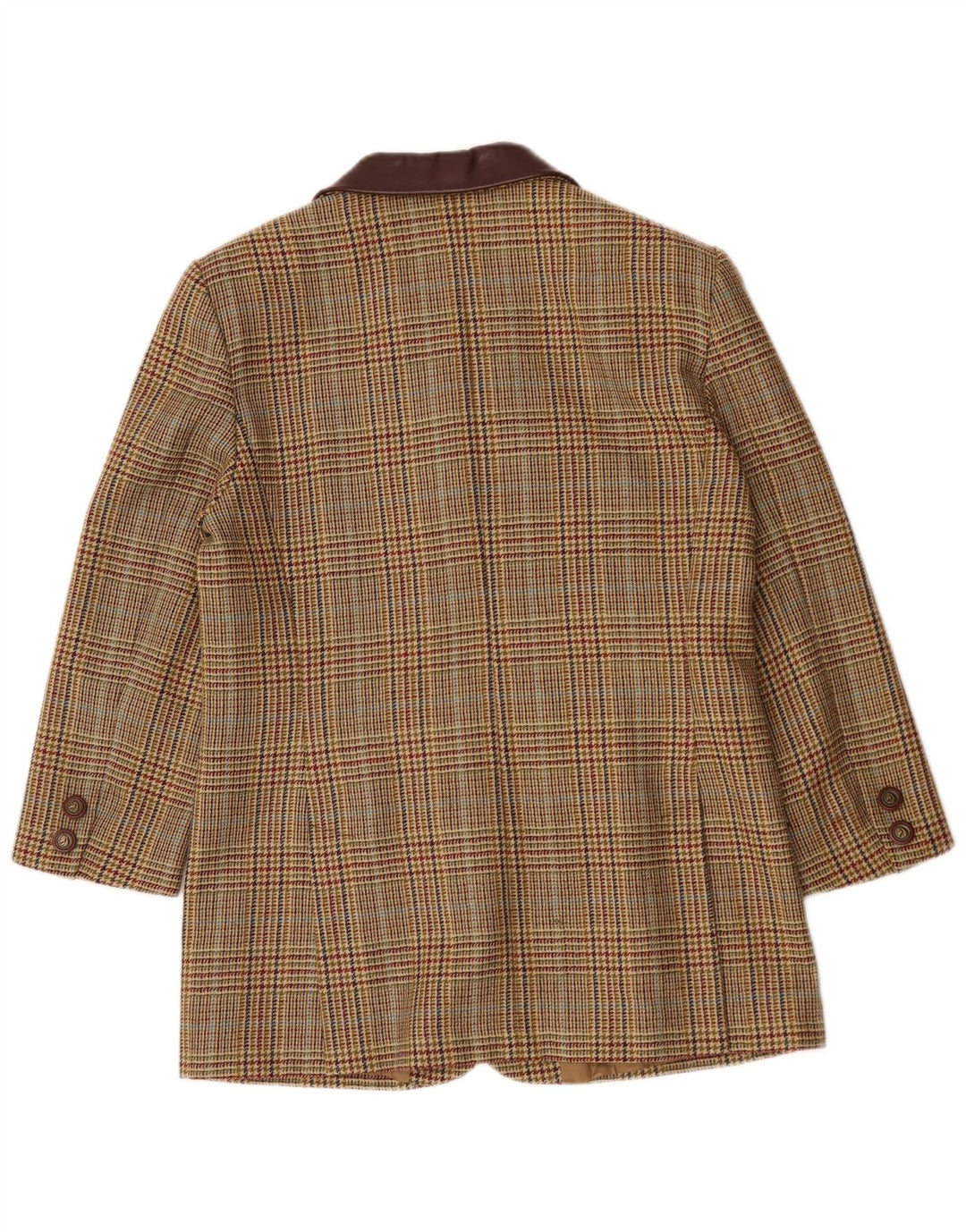 Giacca Blazer a 3 Bottoni Donna Luisa Spagnoli IT 46 Pied De Poule Beige Grande