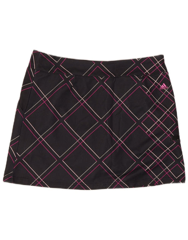 Adidas Donna Climacool Skort UK 14 Medio Nero a quadri Poliestere