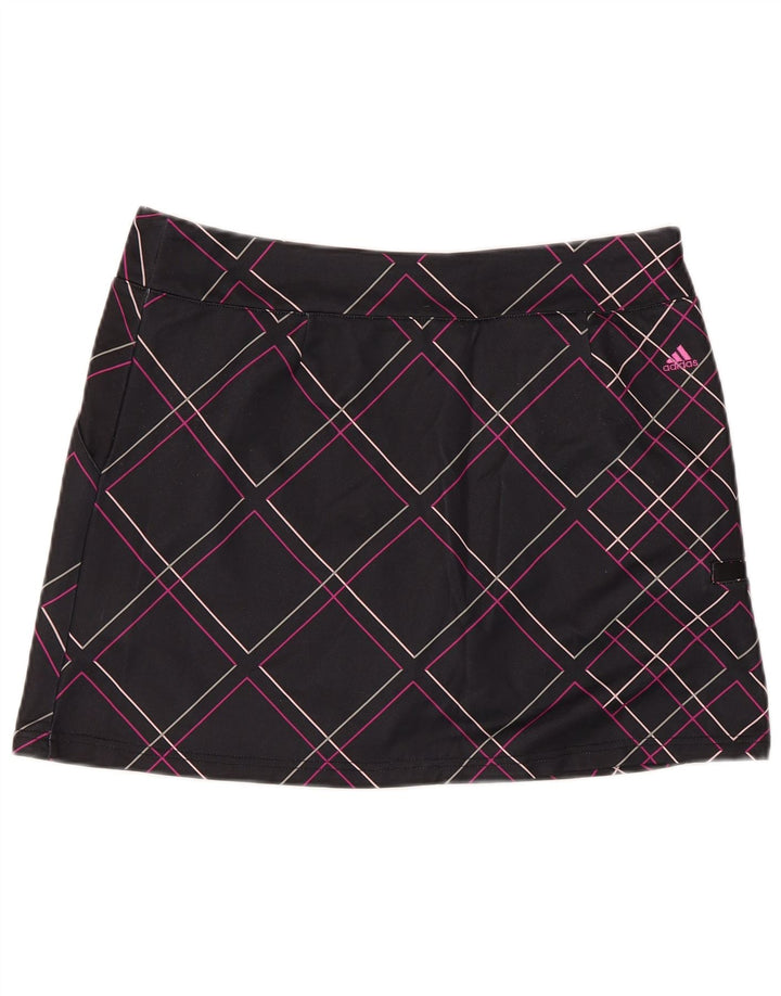 Adidas Donna Climacool Skort UK 14 Medio Nero a quadri Poliestere
