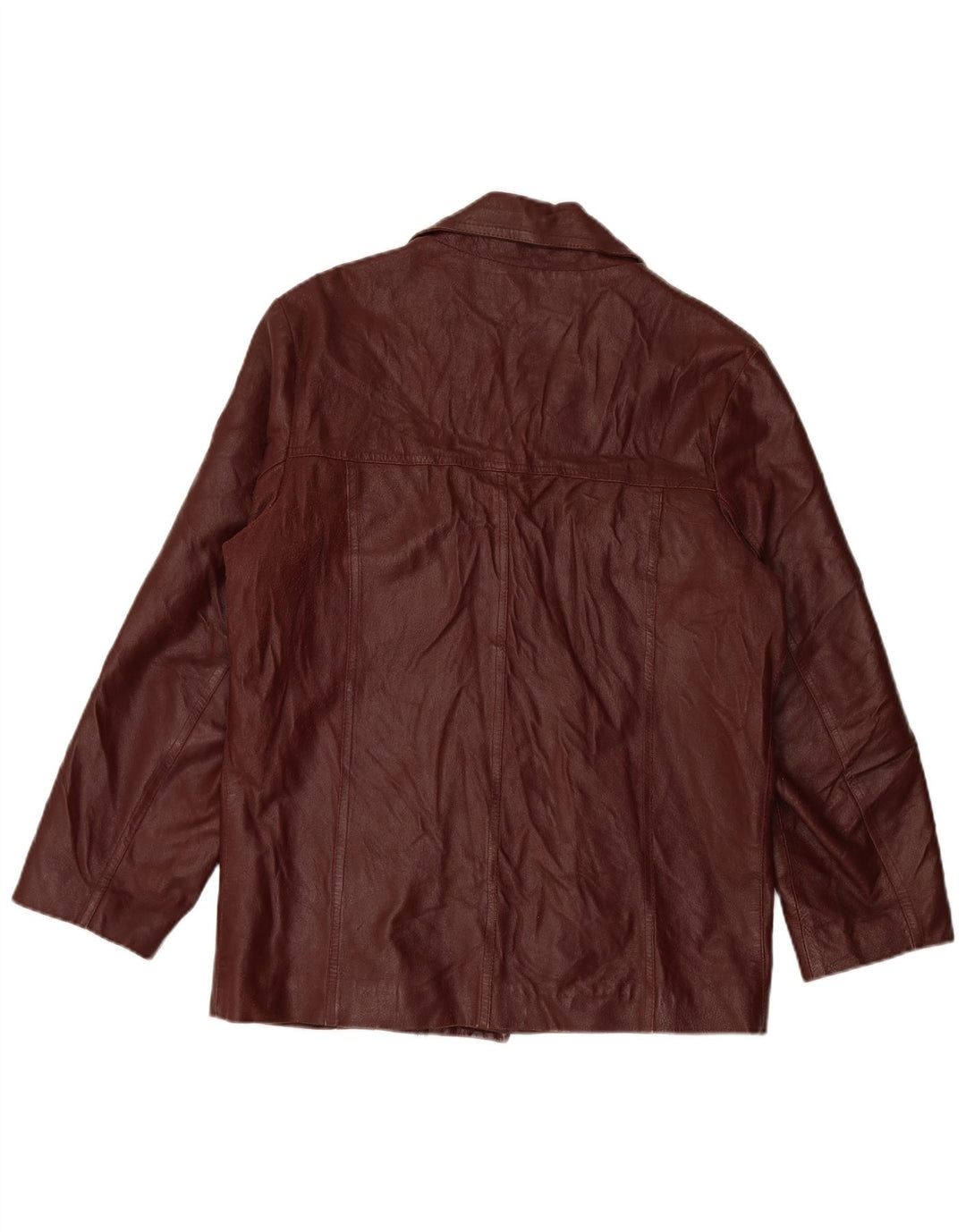 Giacca blazer in pelle da uomo a 4 bottoni VINTAGE IT 50 grande in pelle bordeaux