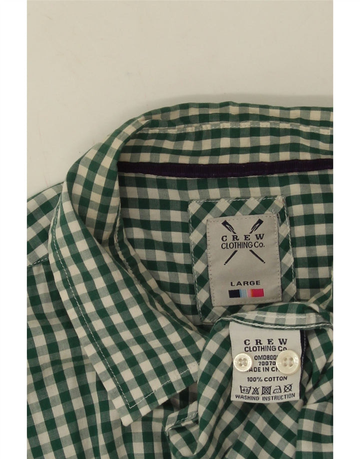 Crew Clothing Camicia da uomo grande in cotone a quadretti verde