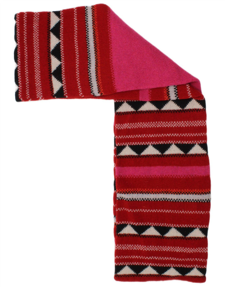 GREEN GROVE Womens Knit Rectangle Scarf One Size Multicoloured Geometric