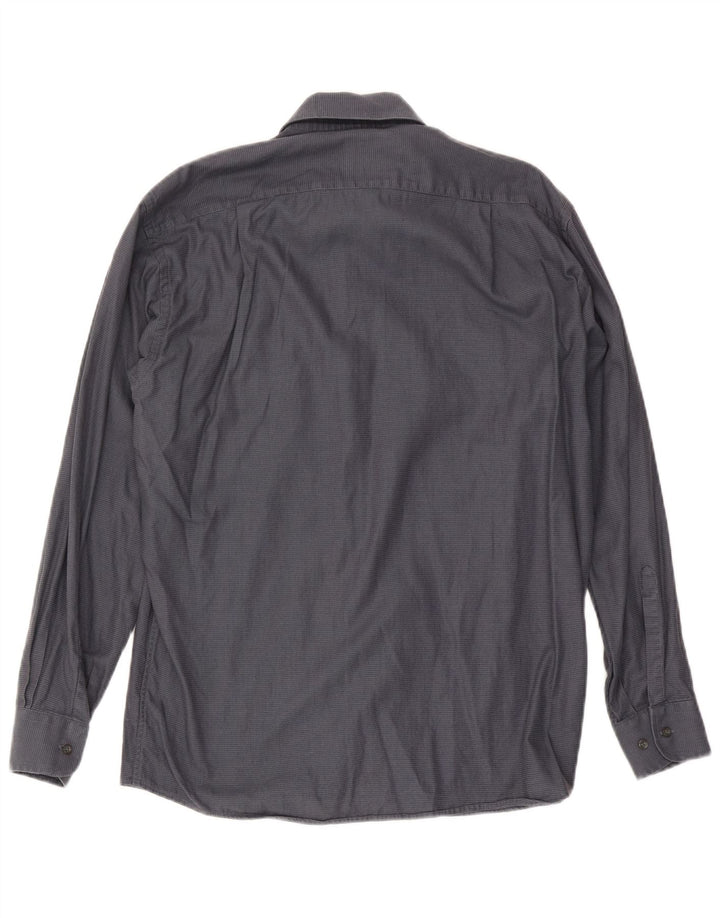 Camicia da uomo Roccobarocco taglia 40 15 3/4 cotone a quadri grigio medio