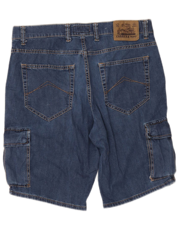 Carrera Uomo 618 Pantaloncini cargo in denim W34 Grande cotone blu
