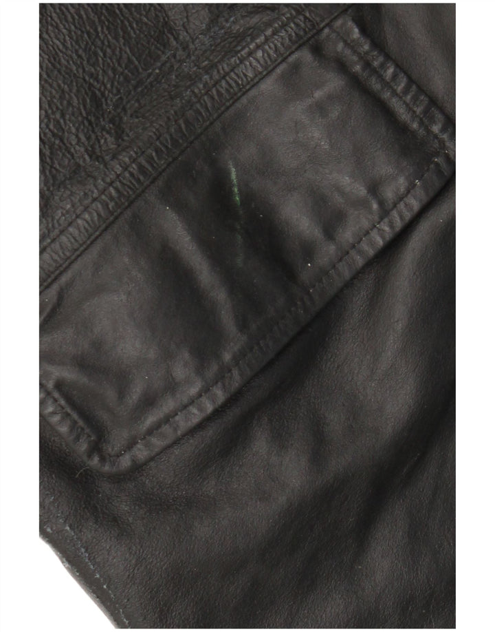 Giacca in pelle da uomo VINTAGE IT 54 2XL Pelle nera