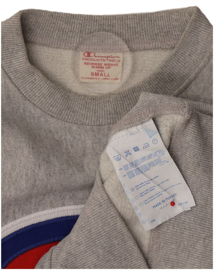 Felpa grafica da uomo Champion, maglione piccolo, cotone chiazzato grigio