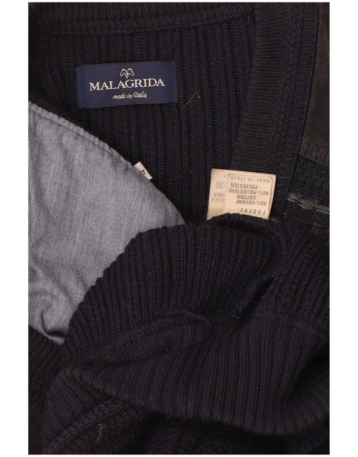 Maglione cardigan da uomo Malagrida grande blu navy