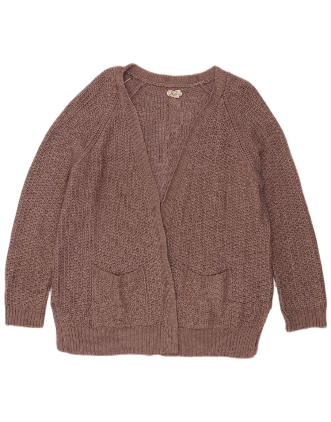 Maglione cardigan aperto oversize da donna Fat Face UK 16 Large Marrone Viscosa