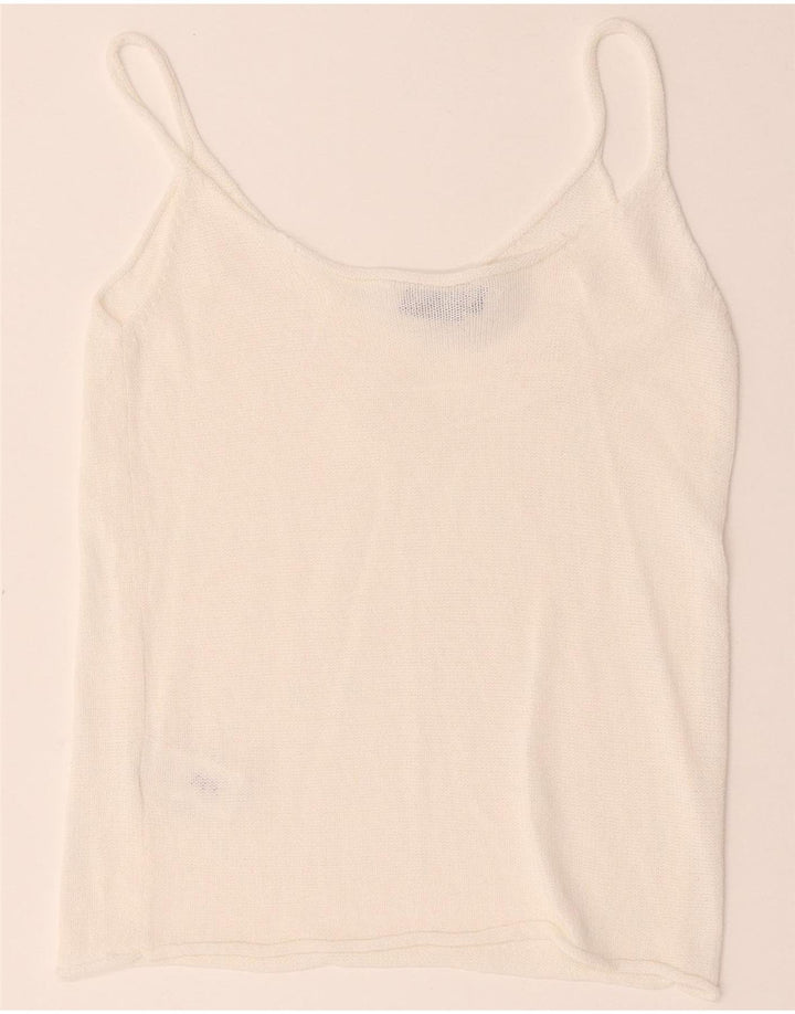 Top corto in maglia da donna Zara UK 8 piccolo in viscosa bianca
