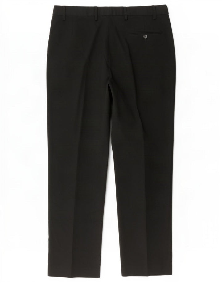 Pantaloni da abito vestibilità regolare Marks & Spencer da uomo W40 L29 poliestere nero
