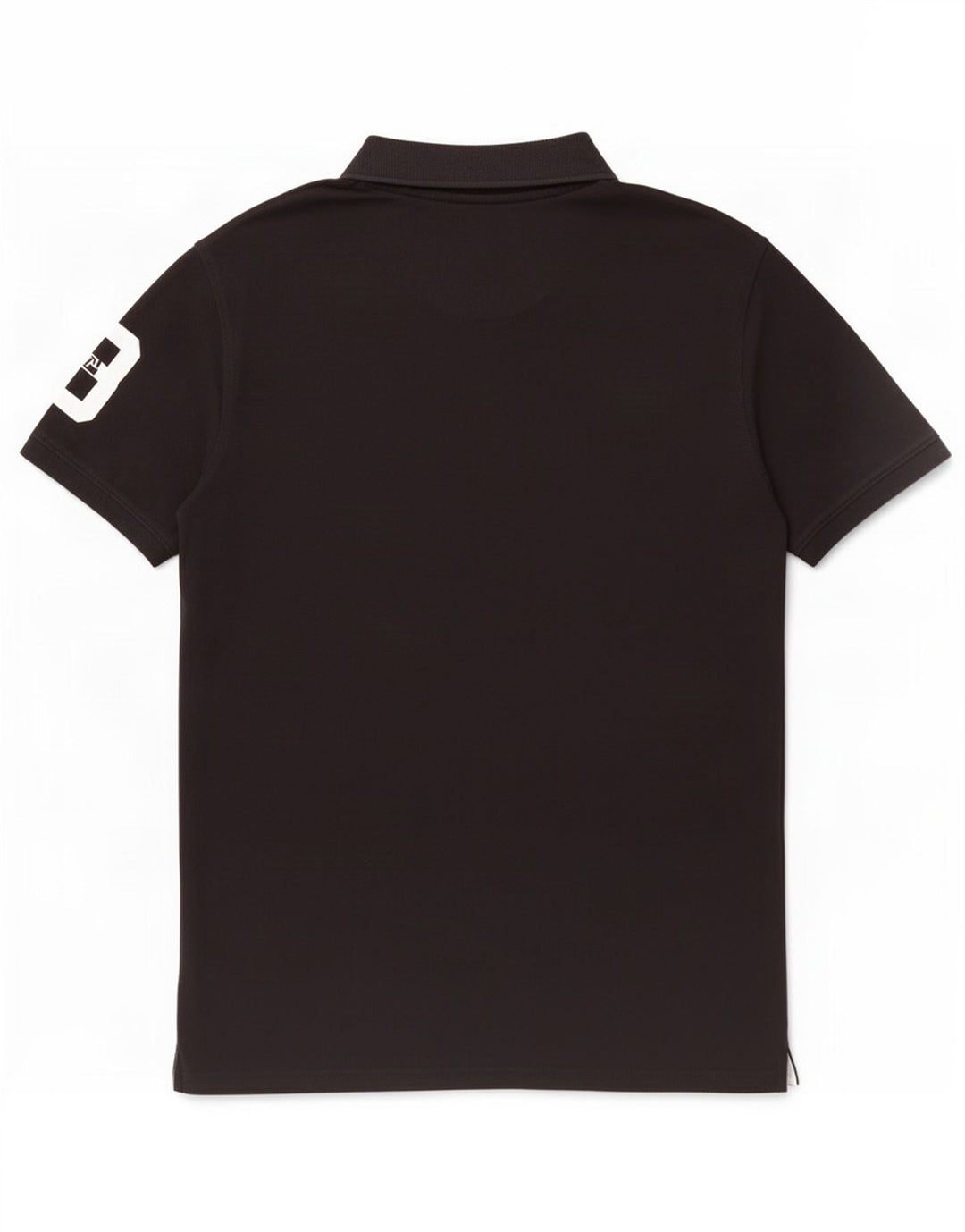 Polo grafica da uomo vintage grande in cotone nero