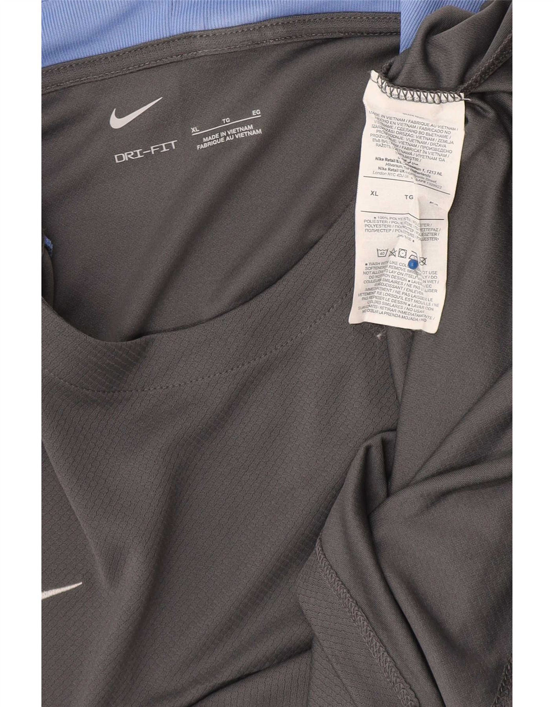 T-shirt Nike Dri Fit da uomo XL in poliestere color block grigio