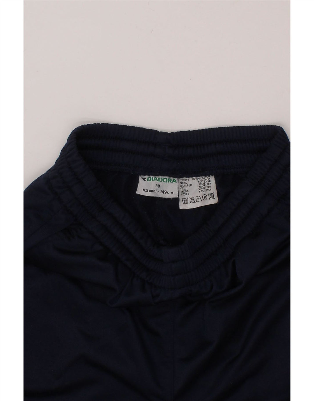 DIADORA Boys Tracksuit Trousers 11-12 Years  Navy Blue Polyester Vintage Diadora and Second-Hand Diadora from Messina Hembry 