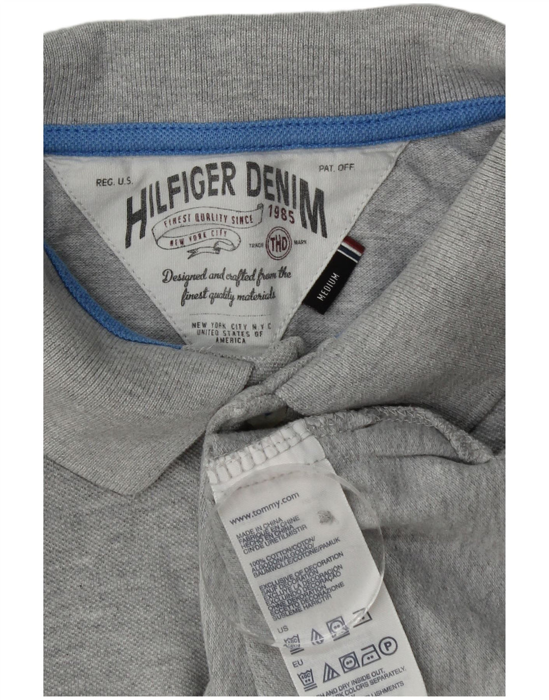 Polo grafica da uomo Tommy Hilfiger in cotone chiazzato grigio medio