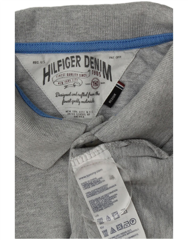 Polo grafica da uomo Tommy Hilfiger in cotone chiazzato grigio medio