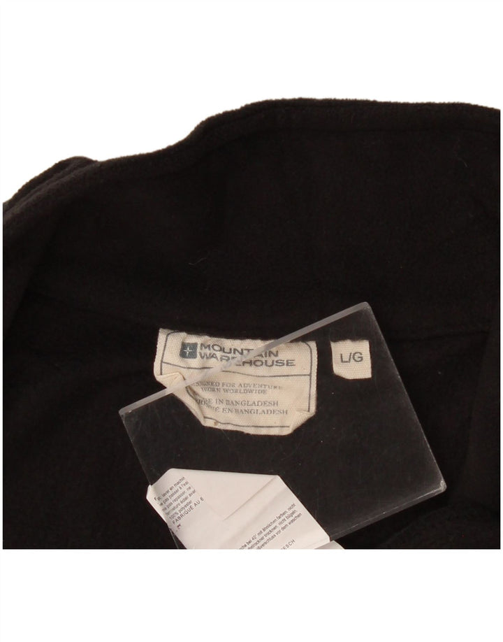 Mountain Warehouse Maglione in pile da uomo con collo e zip grande in poliestere nero