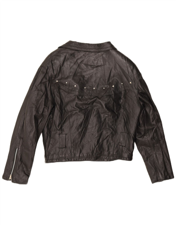 Giacca da motociclista in pelle da donna Boxer UK 14 Pelle nera media