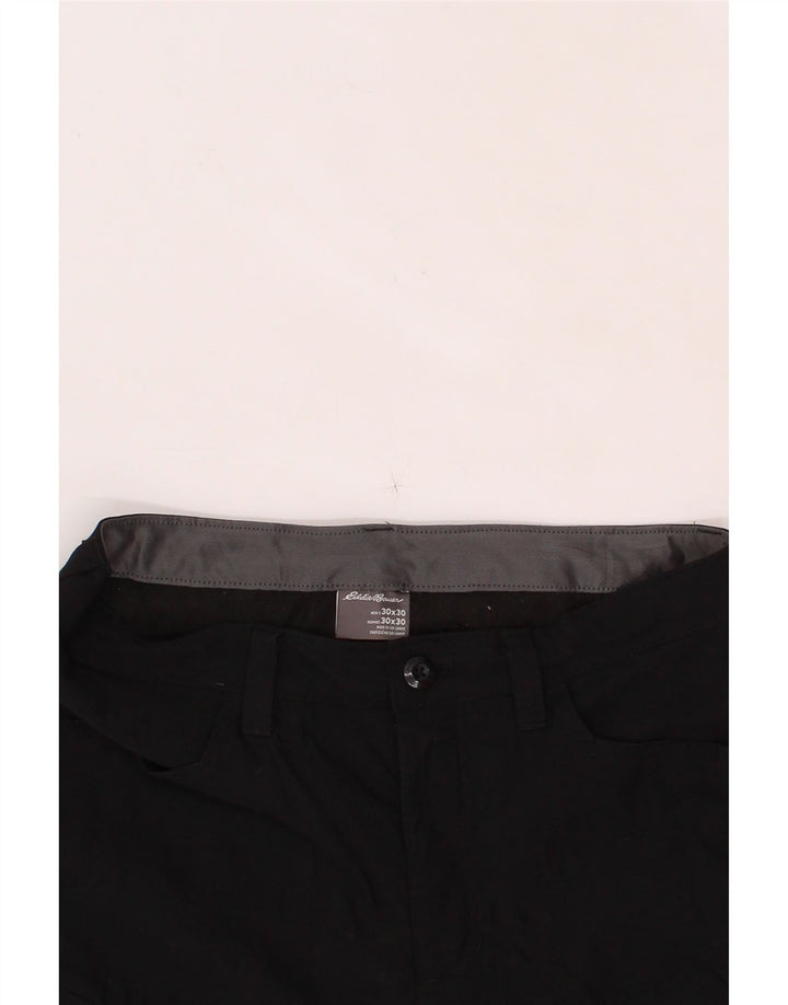 EDDIE BAUER Mens Straight Cargo Trousers W30 L30 Black Nylon Vintage Eddie Bauer and Second-Hand Eddie Bauer from Messina Hembry 