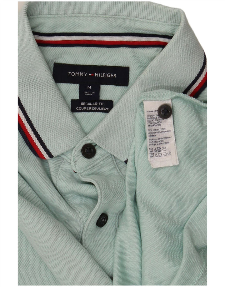 Polo da uomo Regular Fit Tommy Hilfiger in cotone turchese medio