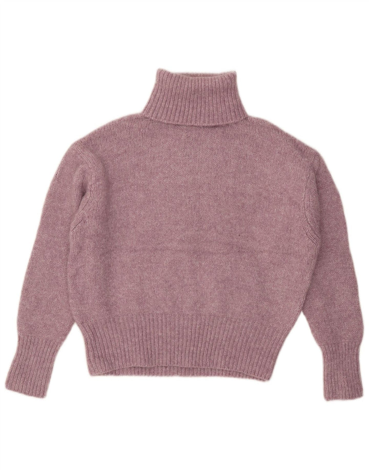 Maglione maglione oversize a collo alto da donna Zara UK 10 piccolo rosa screziato