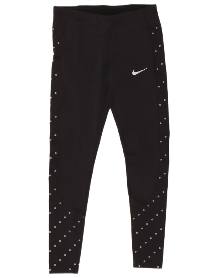 Leggings Nike Dri Fit da donna UK 10 piccolo poliestere a pois neri