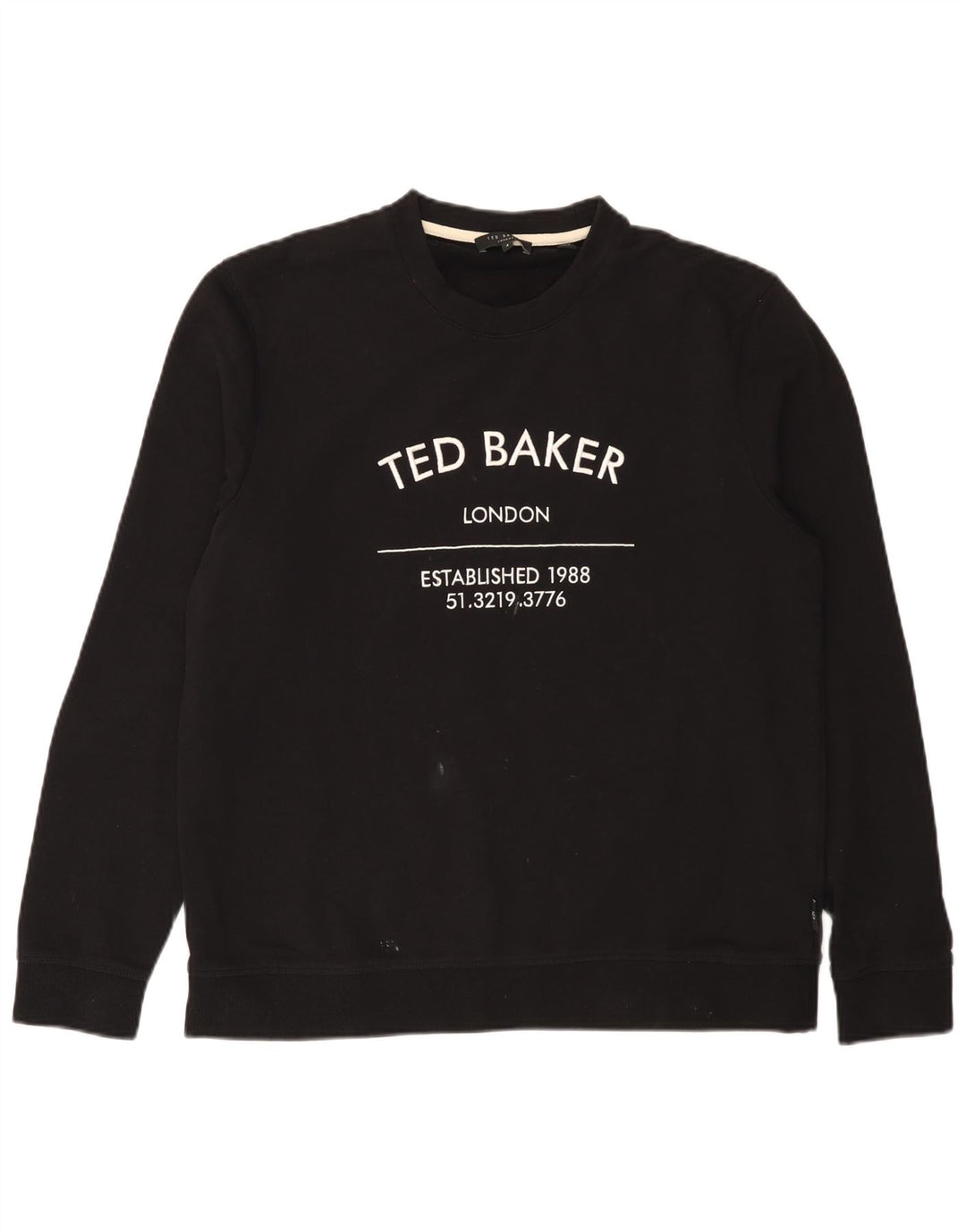 Ted Baker Felpa grafica da uomo Maglione taglia 4 grande cotone nero