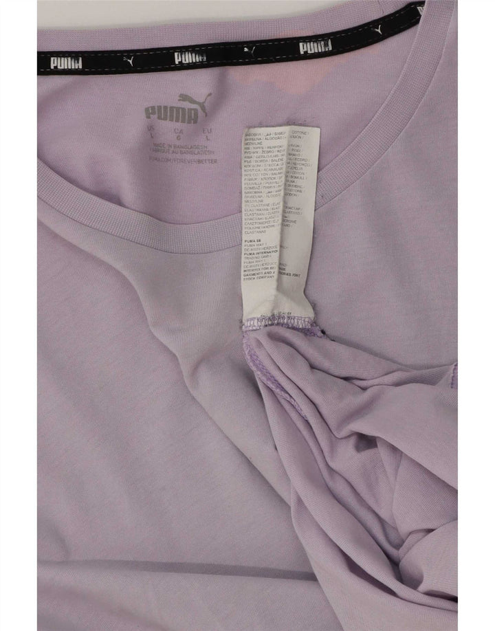 T-shirt da uomo Puma Top Large in cotone viola
