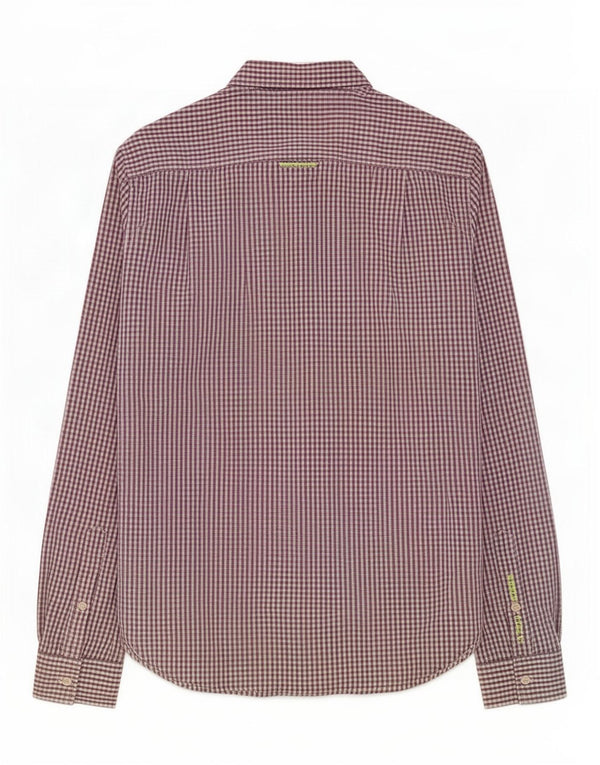 Camicia da uomo Superdry piccola in cotone a quadretti viola
