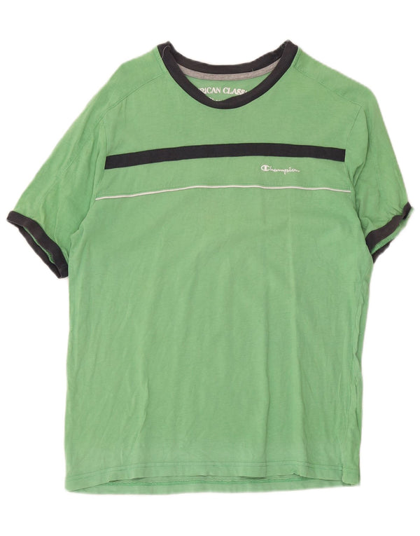 T-shirt da uomo Champion Top verde medio color block