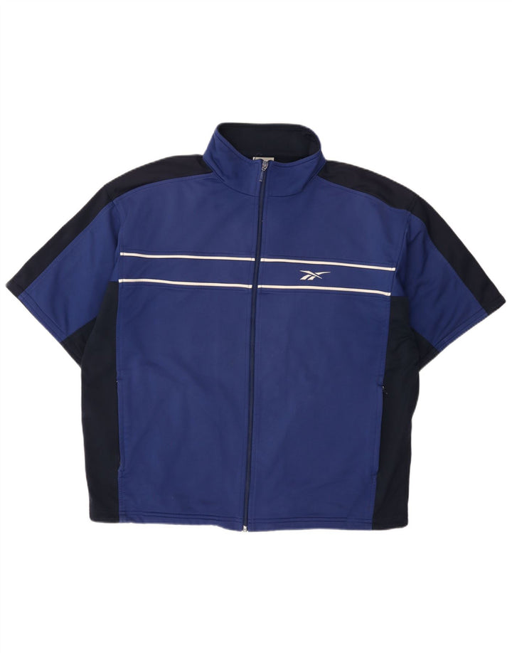 Giacca da tuta da uomo Reebok vestibilità ampia, colore blu medio